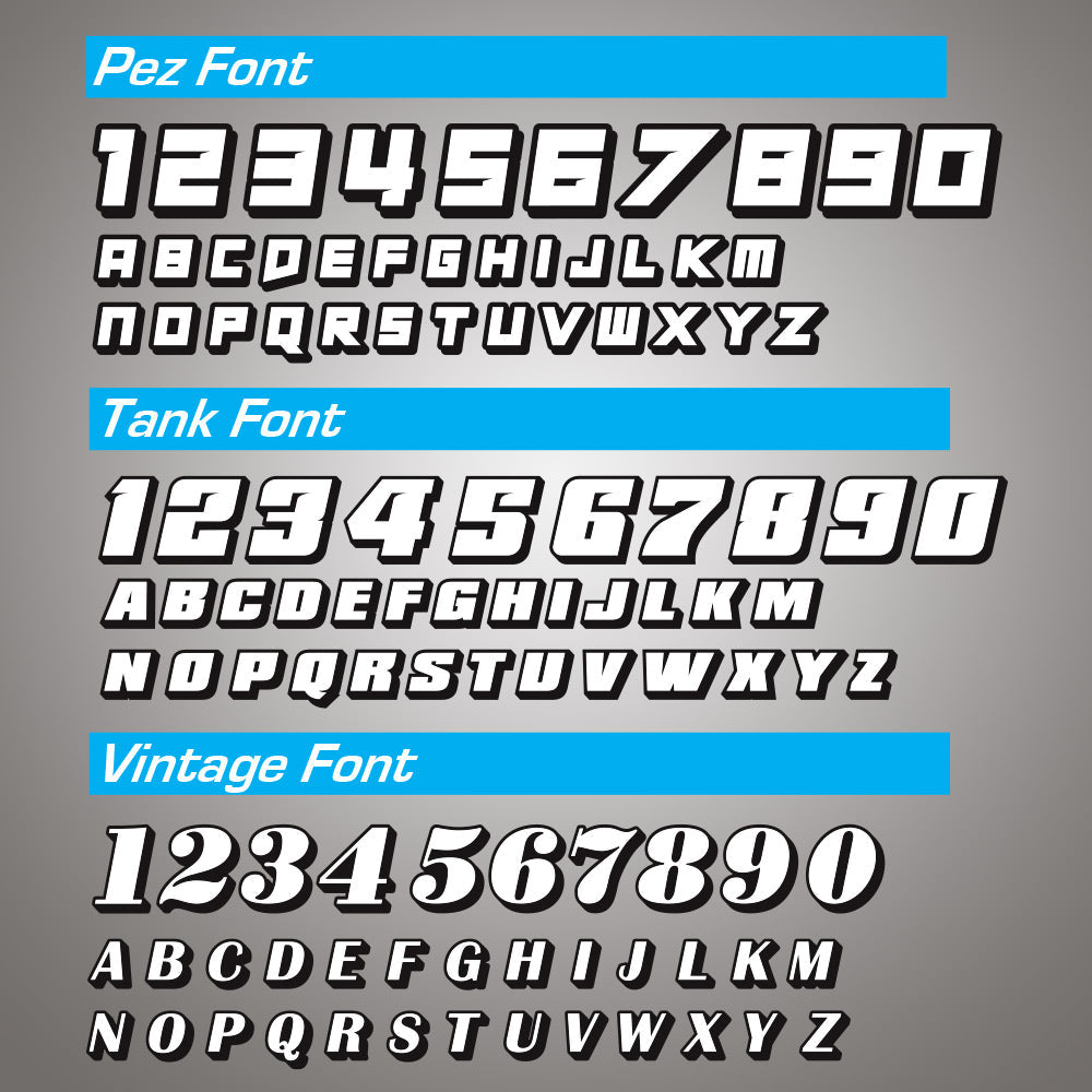 Premium Permanent Autocross Numbers with Drop Shadow