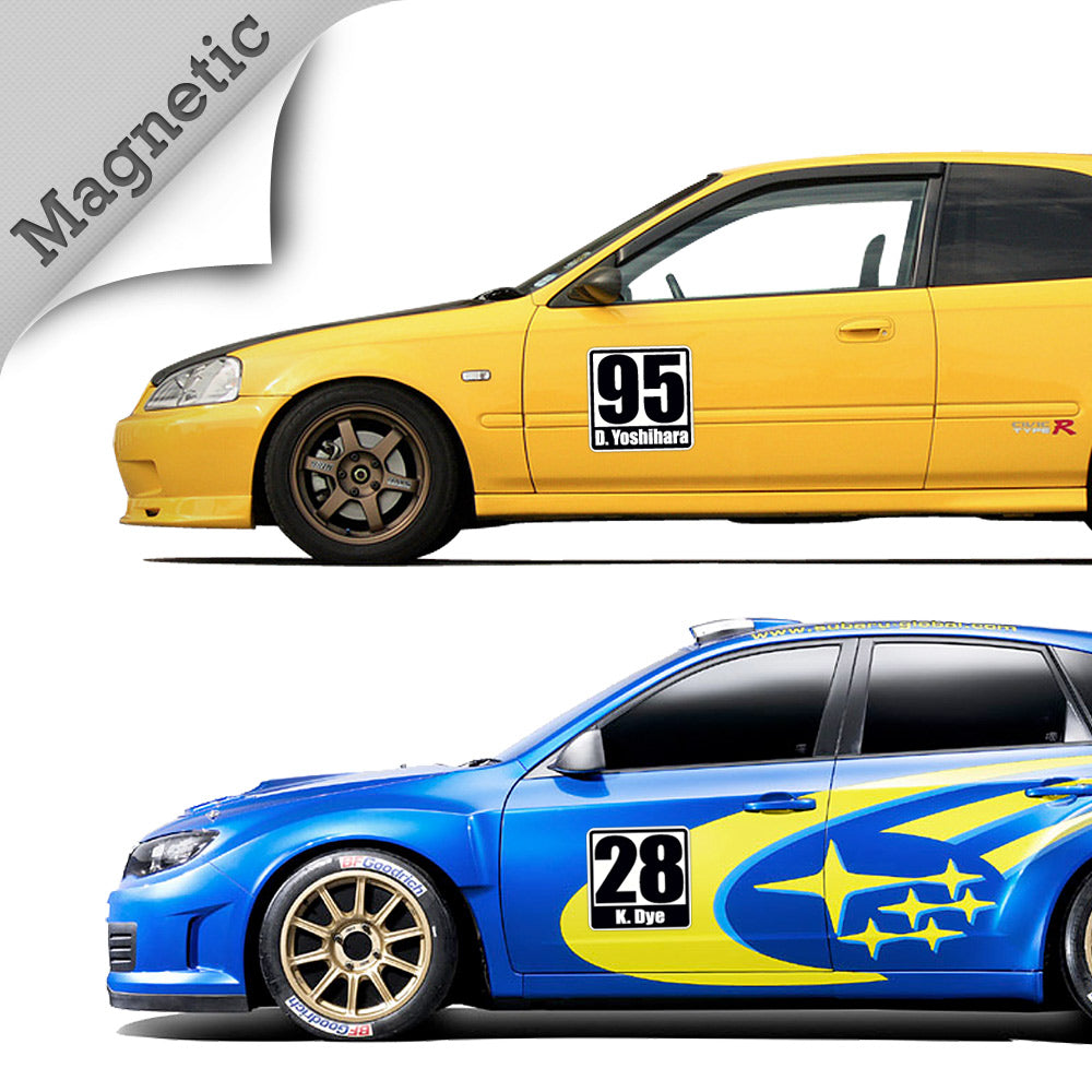 Scca Nasa Track Day 8 Inch Autocross Magnetic Number Package