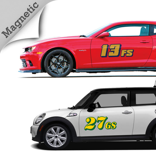 Premium Magnetic Autocross Numbers with Drop Shadow