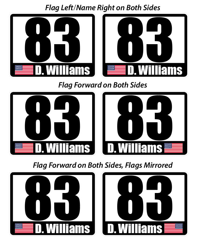 Low-Tack Name/Flag Number Panels - 12x16"