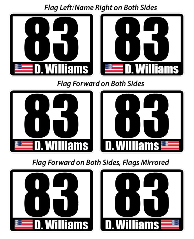 Permanent Name/Flag Number Panels - 12x16"