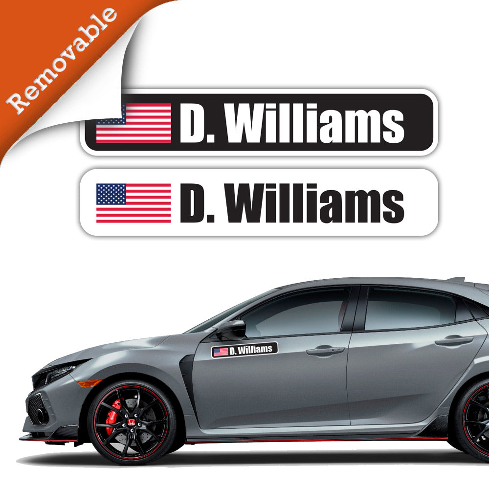 Low-Tack Driver Name/Flag Panels