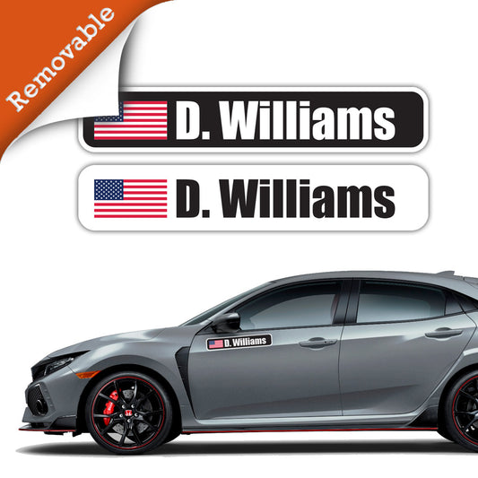Low-Tack Driver Name/Flag Panels