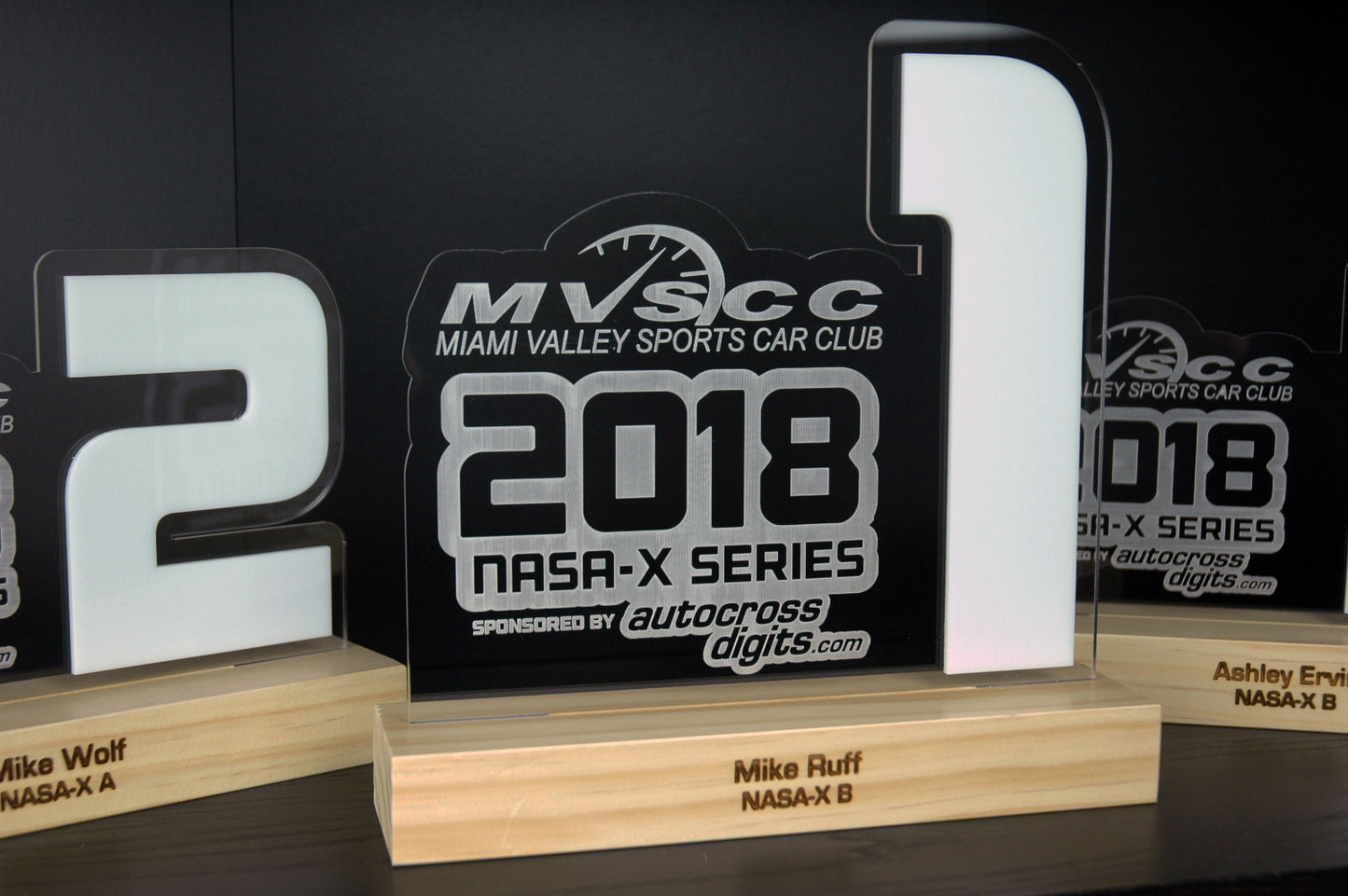 Large Acrylic Year End Awards with Pine Base