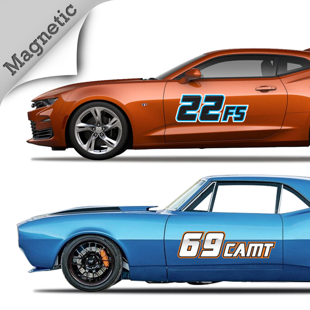 Premium Magnetic Autocross Numbers with Dual Outline