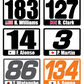 Low-Tack Name/Flag Number Panels - 12x16"