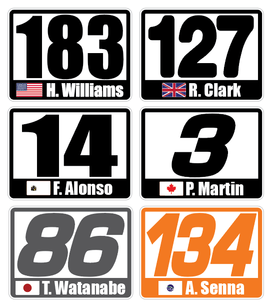 Permanent Name/Flag Number Panels - 12x16"