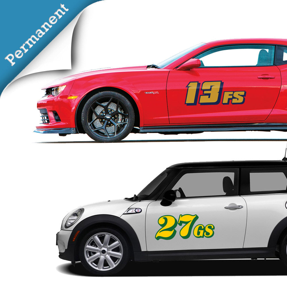 Premium Permanent Autocross Numbers with Drop Shadow