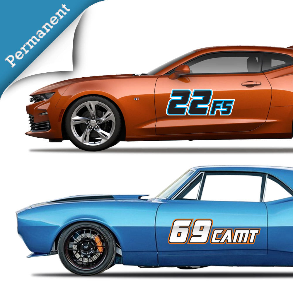Premium Permanent Autocross Numbers with Dual Outline