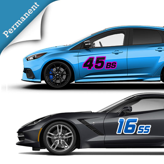 Premium Permanent Autocross Numbers with Outline